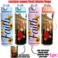 A 25-ounce personalized picture text bottle with faith text pattern is suitable for many festivals in graduation season and back
