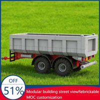 340 Pcs MOC Urban Dump Truck Trailer Model Display DIY Building Block Technology Assembly Creative Type Toy Kid Birthday Gifts