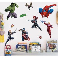 Marvel Superhero Comics Stereo The Avengers Superman Iron Man Handsome DIY Wall Stickers Wallpaper Bedroom Guest Decorations