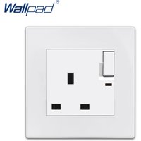 13A Uk Standard Power Switched Socket with LEDFirproof White Plastic Panel British Electrical Power Socket CE UKCA Certificated