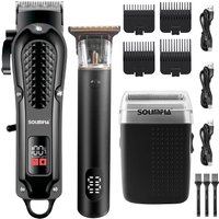 SOLIMPIA 3PC Hair Clipper for Men Grooming Kit Beard Trimmer Shaver with 300-Min Runtime Overseas Fulfillment