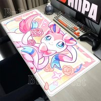 Sylveon Eevee family Anime pokemon Mouse Pad Kawaii rubber Keyboard Gaming HD printing Non-slip base overlock 400x900mm Desk Mat