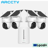 ARCCTV 4MP Solar Wifi Kamera Kit Outdoor Wireless Sicherheit Überwachung Kamera Set Sirene Alarm Humanoiden Erkennung Zwei-wege Audio