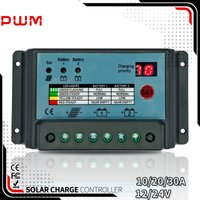 BUSBYR Dual-Battery Solar Controller - 10A/20A/30A PWM for 12V/24V Systems - Two Batteries Simultaneous Charge