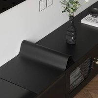 1PC Elegant Black Tablecloth Kitchen Table Decoration PU Leather Rectangular TV Cabinet Desk Top Decoration Table Mat Party