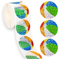50-500pcs Summer Beach Ball Stickers Paper Laser Waterproof Self-adhesive Decorative Stickers