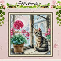 Waiting For Winter Patterns Counted Cross Stitch Set DIY 11CT 14CT 16CT HD Stamped DMC Cross-stitch Kit Embroidery Needlework