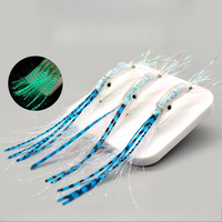 1pcs Slow-Sinking Glow-in-the-Dark Squid Fly Lure with Large Ribbon, Fly Fishing Lure, Lure Fishing Fly, Rayon Material