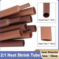 2:1 Shrinkage Heat Shrink Tube Brown 1 2 3 4 5 6 8 10 12 16 14 20 25 30 40 50mm Cable Wire Connector Polyolefin Insulated Sleeve