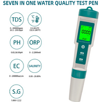 7 in 1 PH/ORP/EC/TEMP/SALT/S.G/TDS LCD Backlight Waterproof IP67 Water Quality Tester Multifunctional Water Quality Test Pen