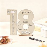 18th 50th Wooden Ornament Happy Birthday Party Decorations Desktop Wooden Guest Book Ornament Anniversary Party Supplies