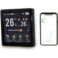 Qiumi Central Air Conditioner Thermostat for Fan Coil & Air Duct Systems - 4" HD Touchscreen, Voice Control , 7-Day Programmable