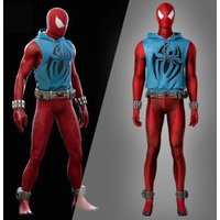 Scarlet Spider cosplay costume for men jumpsuit bodysuit across fresh Halloween Carnival party role play suit New