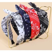 1/4pcs Women Headbands Paisley Hair Bands Knoted Turban Headband Head Wraps Stripe Cloth Head Bands for Women and Girls