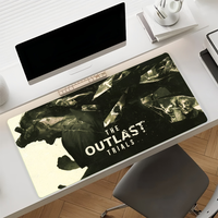 Game The Outlast Trials Horror Mouse Pad Large Non-Slip Waterproof Mat Stitched Edge Keyboard Pad for Gaming Daily Office