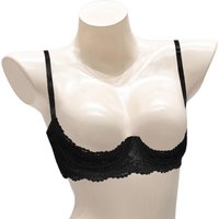 Ultra thin sexy lace quarter bra with exposed chest steel ring support small chest gathered bra women's half cup see through bra