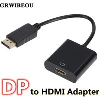 GRWIBEOU DP to HDMI-Compatible DP Male to HD Female Video Audio Converter for PC Laptop Projector Display Port to HD Adapter