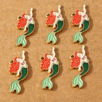 10pcs Pretty Enamel Marine life Mermaid Charms Pendants for Earrings Necklaces DIY Handmade Jewelry Accessories Supplies
