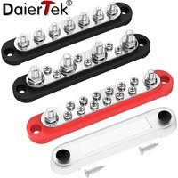 DaierTek Car Terminal Block Negative Bus Bar 12V 150A Terminal Block 12V Power Distribution Block M8 Termianl Bus for Automotive
