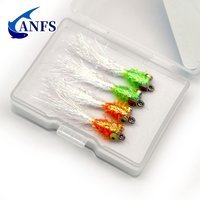 ANFS 4 Pieces Clouser Minnow Flies for Freshwater Saltwater Fishing, Fly Hooks