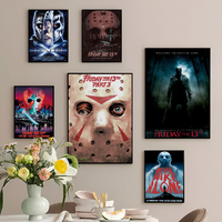 Orror Movie Friday the 13th Classic Movie Posters Waterproof Paper Sticker Coffee House Bar Decor Art Wall Stickers