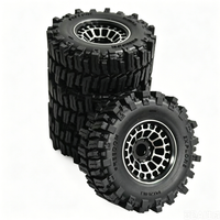 1.3" Aluminum Beadlock Wheel Rims+Tires Set for 1/24 FMS24 Axial SCX24 1/18 Traxxas TRX4M RC Crawler