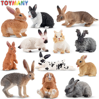 12Pcs Simulation Rabbit Farm Animal Model Toy Mini Rabbits Figures Dolls Action Figurines Toys for Children Set Gift