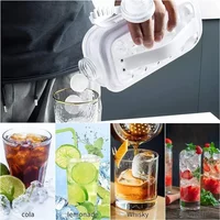 Portable 2in1 Folding Ice Maker Water Bottle with Creative Ice Cube Mold Hockey Lattice Kitchen Bar Gadgets Ice Making Tool
