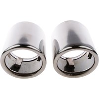 Pair Chrome Replacement Car Exhaust Tip 76mm for audi A4 B8 Q5 1.8T