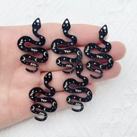10 pieces of moon patterned black snake acrylic jewelry pendant earrings necklace DIY jewelry pendant