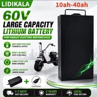 60V 10Ah-40Ah Harley Zwei-Rad Faltbarer Citycoco Elektroroller Elektrofahrzeug Lithium-Batterie, Eingebauter 500W-3000W Hochleistungsmotor, mit BMS