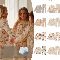 Kids Christmas Children's Sets Children's Thermal Set Soft Cotton Underwear & Pajamas Warm Home Clothes for Boys/Girls