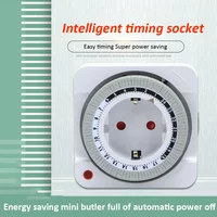 EU Plug 24-Hour Mechanical Timer Switch Smart Countdown Indoor Socket Automatic Power-Off Cycle Timing Switch