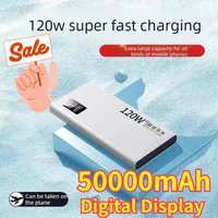 50000mAh 30000mAh 20000mAh 120W PowerBanks Battery Digital Display for Xiaomi IPhone Samsung Powerbank Super Fast Charging (CCC)