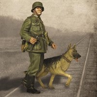 1/35 German Guard with Dog Figure Resin Figure Unpainted model Kit, military theme, unassembled and unpainted GK,