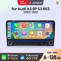 Junsun 10,26 Zoll Autoradio für Audi A3 8P 2003 - 2013 CarPlay Android Auto FM RDS DSP BT GPS Navi SWC HD IPS Touchscreen Plug & Play Multimedia-Player Freisprecheinrichtung Original-Autostil