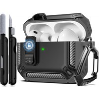 for AirPods Pro 3 Safety Lock Case Carbon Fiber TPU PC Designed with Switch Rugged Tough Hard Shell For Men AirPod Pro 3 Coque