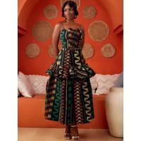 2 Piece Set African Dresses For Women Elegant Dashiki Linen-cotton Maxi Dress Ladies Traditional African Clothing Fairy Dreaes