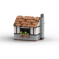 230PCs MOC Street View Medieval Mini House Farmhouse Waterwheel Building Blocks City Architecture Knight Soldier CastleToys Gift