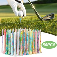 50Pcs Golf Wood Tees Mixed Color Golf Tee Wooden Supplies Accessories Colorful Golf Ball Holder Tees Golf Accessories