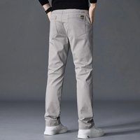 Autumn Men's Cotton Pants Classic Straight Elastic Casual Solid Color Business Trousers Fashion Soft Comfortable Clothes Pants