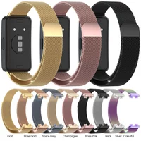 Mewhot Mlianese Strap For Huawei Band 10 9 8 Smartwatch Magnetic Wrist band Metal Stainless Steel Bracelet For Huawei Band10 9 8