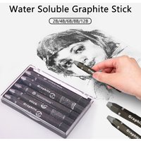 5pcs With Box Artist Sketching Pencil Set Water Soluble Jumbo Graphite Painting Stick Crayon 2B 4B 6B 8B 12B for Art Student