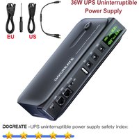 36W DC1036L Digital UPS Uninterruptible Power Supply Portable Backup Battery for Router Overheating Protection 5V 9V 12V 15V 24V