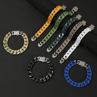 2006 New Ceramic Cuban Bracelet Hip-hop Style Fashion Versatile Bracelet Trendy Cool Spring Buckle Solid Color Cuban Chain