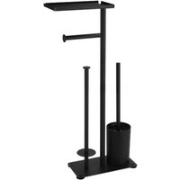 Stainless Steel Floor Standing Toilet Roll Holder With Toilet Brush Rust-proof Toilet Brush And Paper Stand