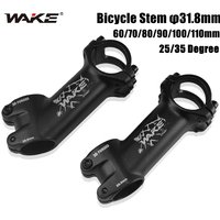 WAKE Ultralight Bike Stem 25 35 Degree MTB Power 31.8mm 60/70/80/90/100/110mm Mountain Road Bicycle Handlebar Stem Bicycle Part