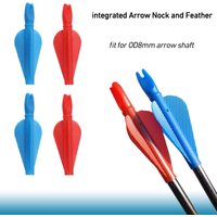Integrated Arrow Feather Conjoined Arrow Nocks Arrow Tails Plastic Unibody Design Archery Accessories Used on ID8mm Arrow Shafts