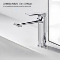 Basin Hot And Cold Water Sink Faucet Gold Bathroom Washbasin Single Hole Faucet Bass Chrome Plated Tall Short Model image 4