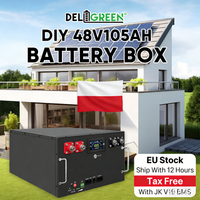 EU Stock 48V105AH 5.3KWH Lifepo4 Battery Kits DIY Box JK BMS RS485 CAN Without Battery Portable Pack Solar RV EV Tax Free